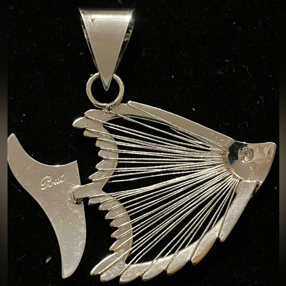 Elegant BEST Silver and Gold Fish Pendant